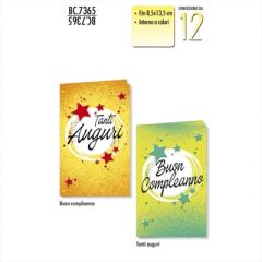 BIGLIETTO CROMO COMPLEANNO   8.5X13.5 BC.7365