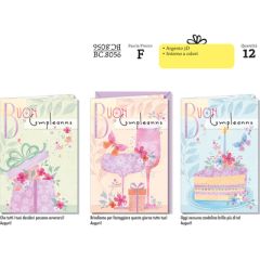 BIGLIETTO CROMO COMPLEANNO FEMMINILE BC.8056