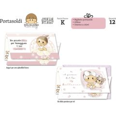 BIGLIETTO CROMO BATTESIMO PORTA SOLDI GIRL BT.8167