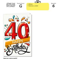 BIGLIETTO CROMO COMPLEANNO 40 ANNI NU.8427
