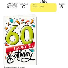 BIGLIETTO CROMO COMPLEANNO 60 ANNI NU.8429