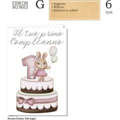 BIGLIETTO CROMO COMPLEANNO  1 ANNO BIMBA NU.9013