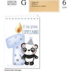 BIGLIETTO CROMO COMPLEANNO  1 ANNO BIMBO NU.9014