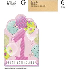 BIGLIETTO CROMO COMPLEANNO  1 ANNO BIMBA NU.9015