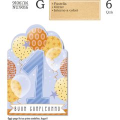 BIGLIETTO CROMO COMPLEANNO  1 ANNO BIMBO NU.9016