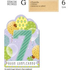 BIGLIETTO CROMO COMPLEANNO  7 ANNI NU.9022