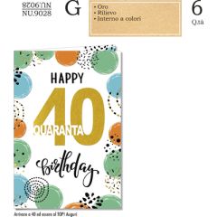 BIGLIETTO CROMO COMPLEANNO 40 ANNI NU.9028