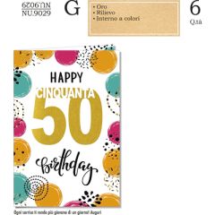 BIGLIETTO CROMO COMPLEANNO 50 ANNI NU.9029