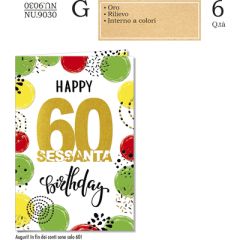 BIGLIETTO CROMO COMPLEANNO 60 ANNI NU.9030
