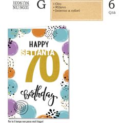 BIGLIETTO CROMO COMPLEANNO 70 ANNI NU.9031