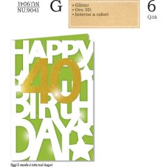BIGLIETTO CROMO COMPLEANNO 40 ANNI NU.9041