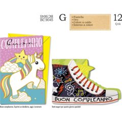 BIGLIETTO CROMO COMPLEANNO BIMBI BC.9045