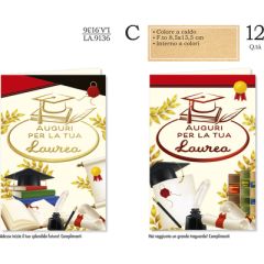 BIGLIETTO CROMO LAUREA 8,5X13,5 LA.9136