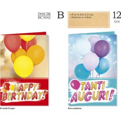 BIGLIETTO CROMO COMPLEANNO   8.5X13.5 BC.9142