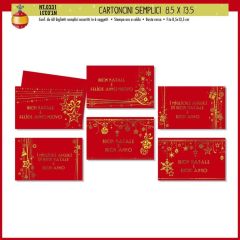 BIGLIETTO CROMO NATALE CARTONC. SEMPLICI ROSSI 9X14 NT.0331
